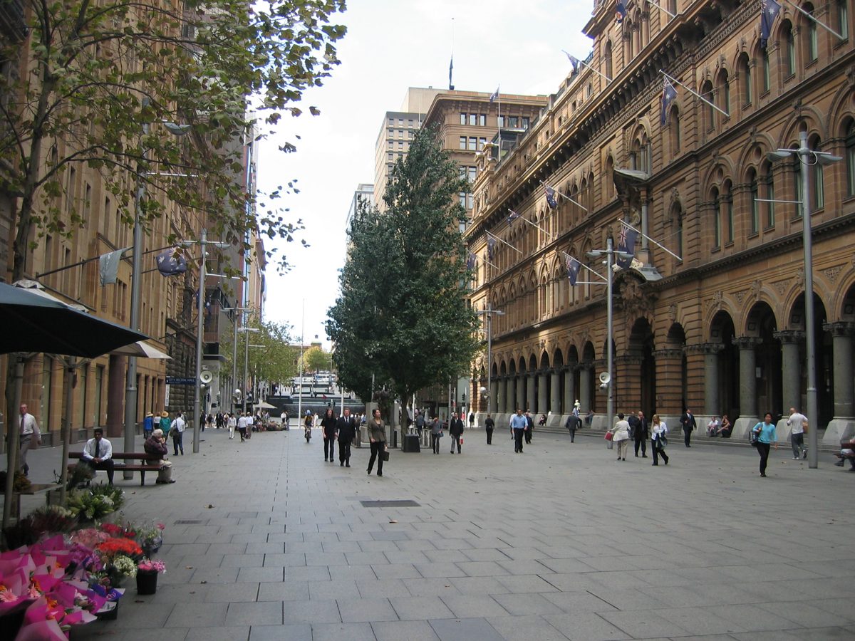 Sydney architecture and pedestrian spaces